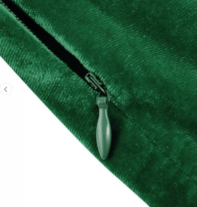 Plus Size grøn satin vintage kjole