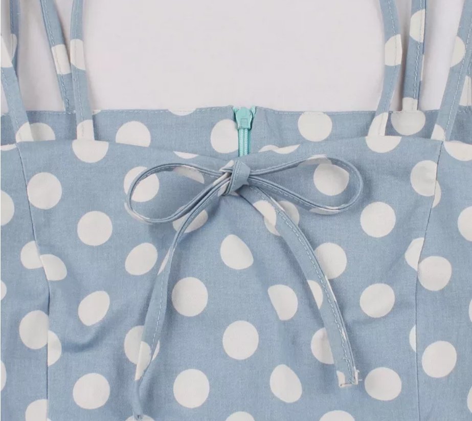 Blue Sexy Plus Size Vintage Dress