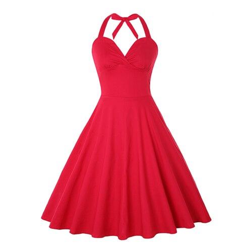 Plus Size Sexy Red Vintage Dress