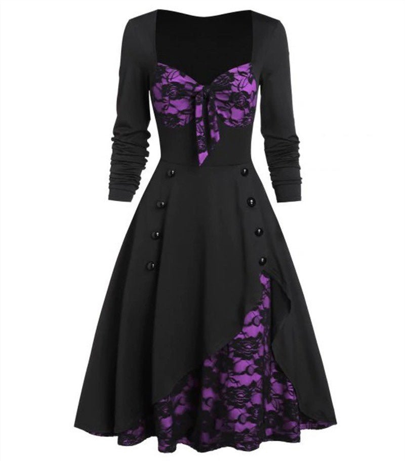 Purple Plus Size Sexy Vintage Dress