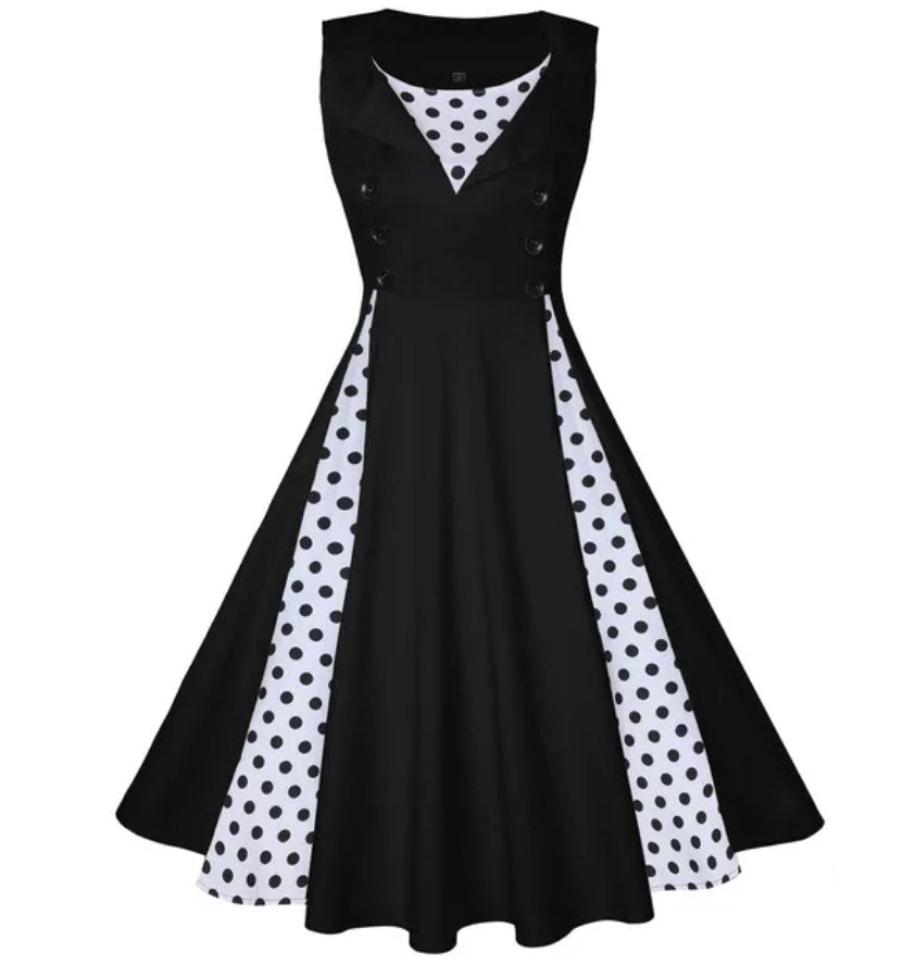 Plus Size Black Evening Vintage Dress