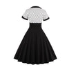 Sort Hvid Plus Size Swing Vintage Kjole