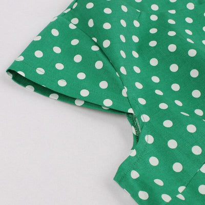 Plus Size Green Belted Vintage Dress