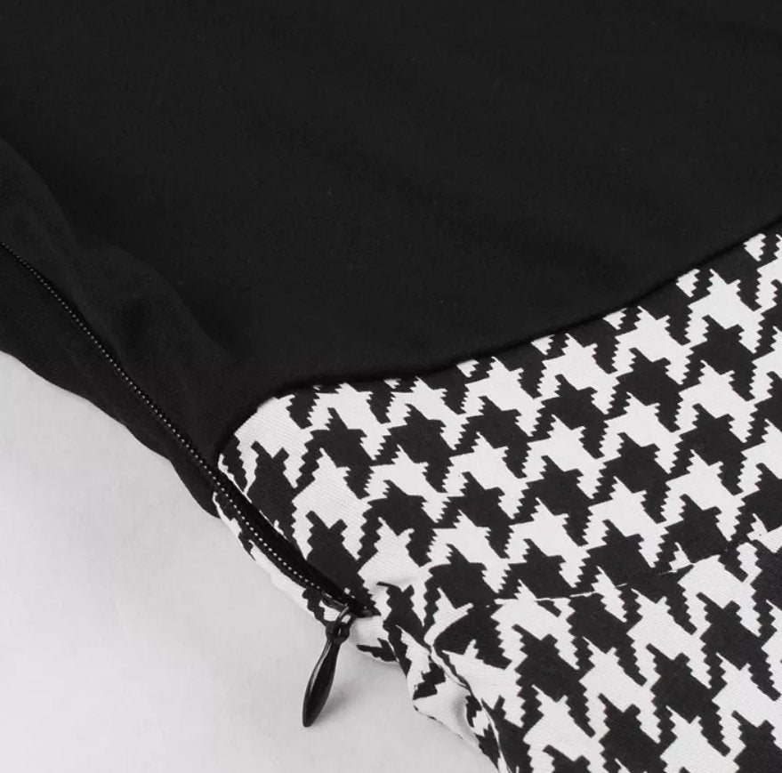 Vintage Gray Checked Dress