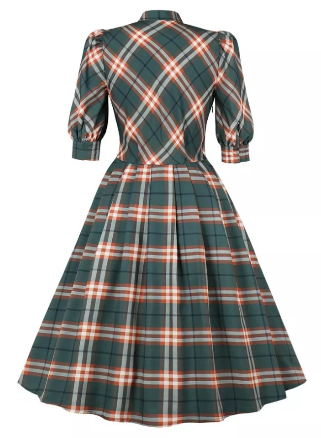 Checked Winter Vintage Dress