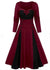 Red Plus Size Winter Vintage Dress