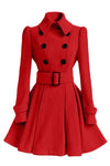 Red Wool Winter Vintage Dress