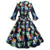 Vintage Winter Dress Navy Flowers