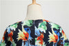 Vintage Winter Dress Navy Flowers