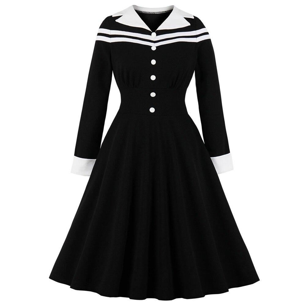 Winter Vintage Dress Black