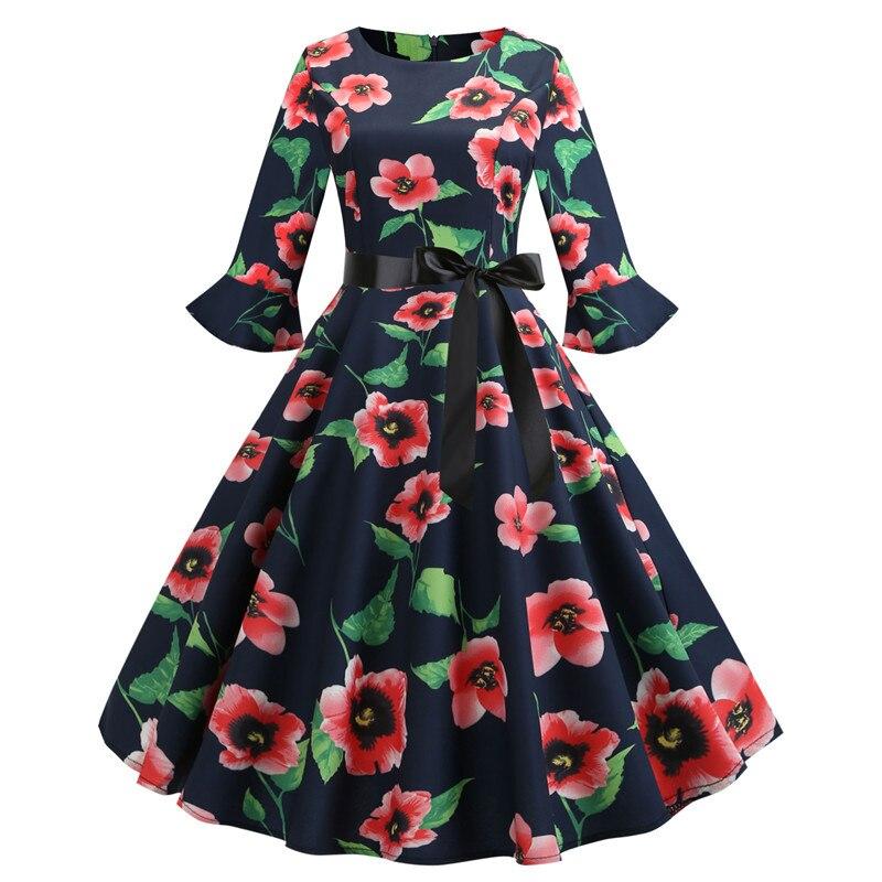 Black Poppies Winter Vintage Dress