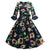 Sort blomstret vintage vinterkjole