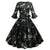 Vintage vinter sort blomstret kjole
