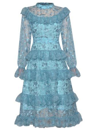 Vintage Blue Wedding Guest Dress