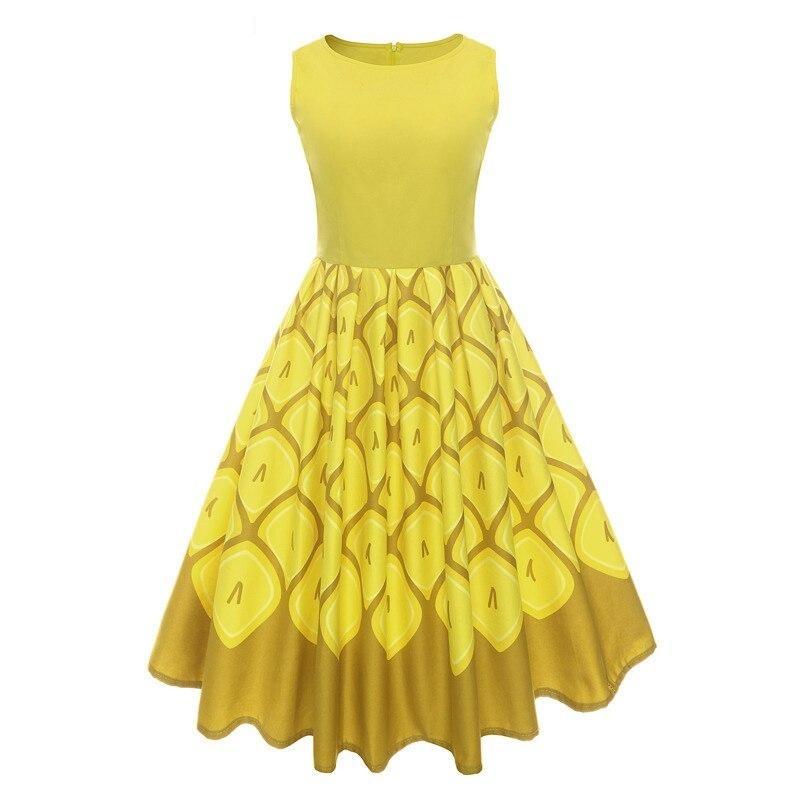 Vintage Yellow Pleated Dress
