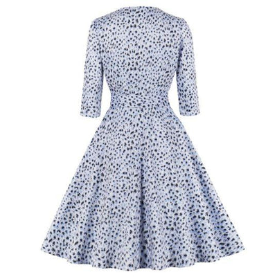 Vintage Leopard kjole blå