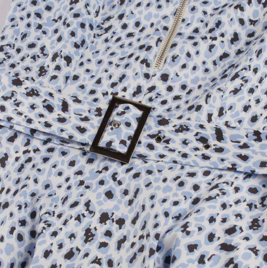Vintage Leopard Dress Blue