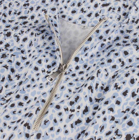 Vintage Leopard Dress Blue