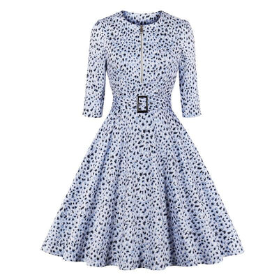 Vintage Leopard kjole blå