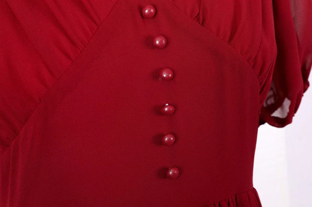 Burgundy Vintage 50s Long Dress