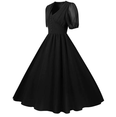 Vintage 50s Black Long Dress