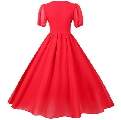 Red Vintage 50s Long Dress