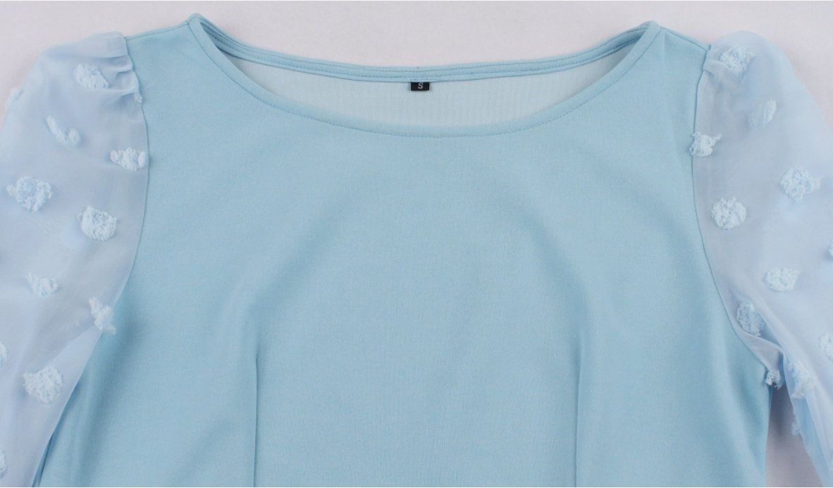 Blue Boho Long Vintage Dress