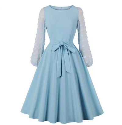 Blue Boho Long Vintage Dress