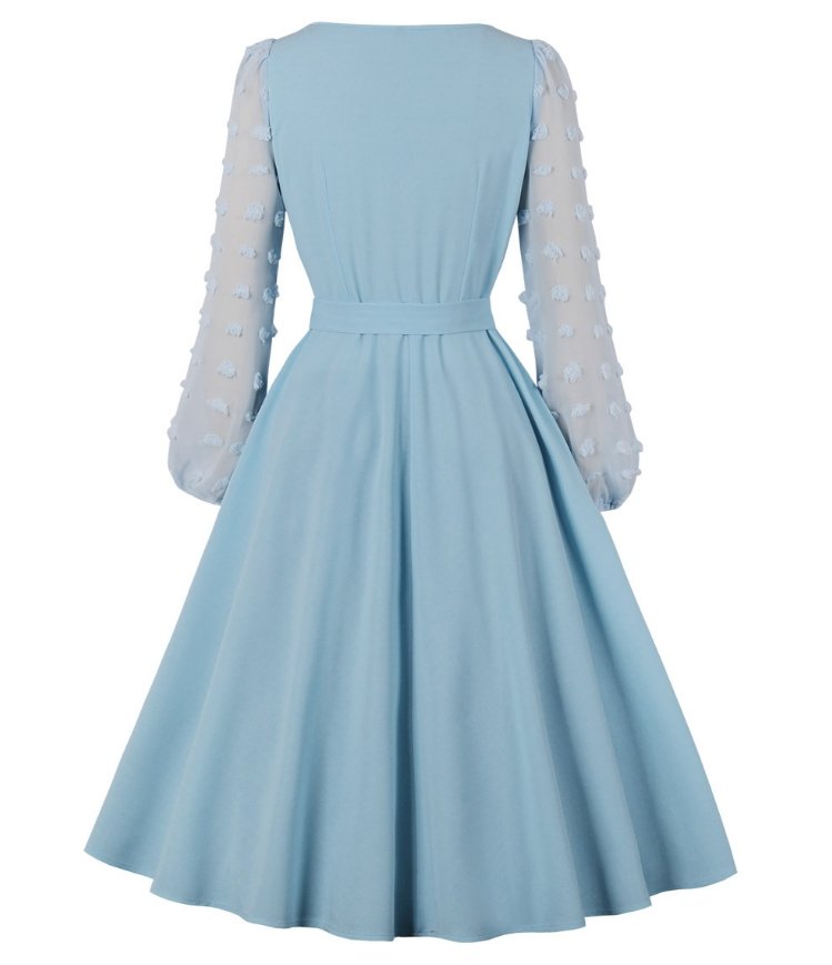 Blue Boho Long Vintage Dress