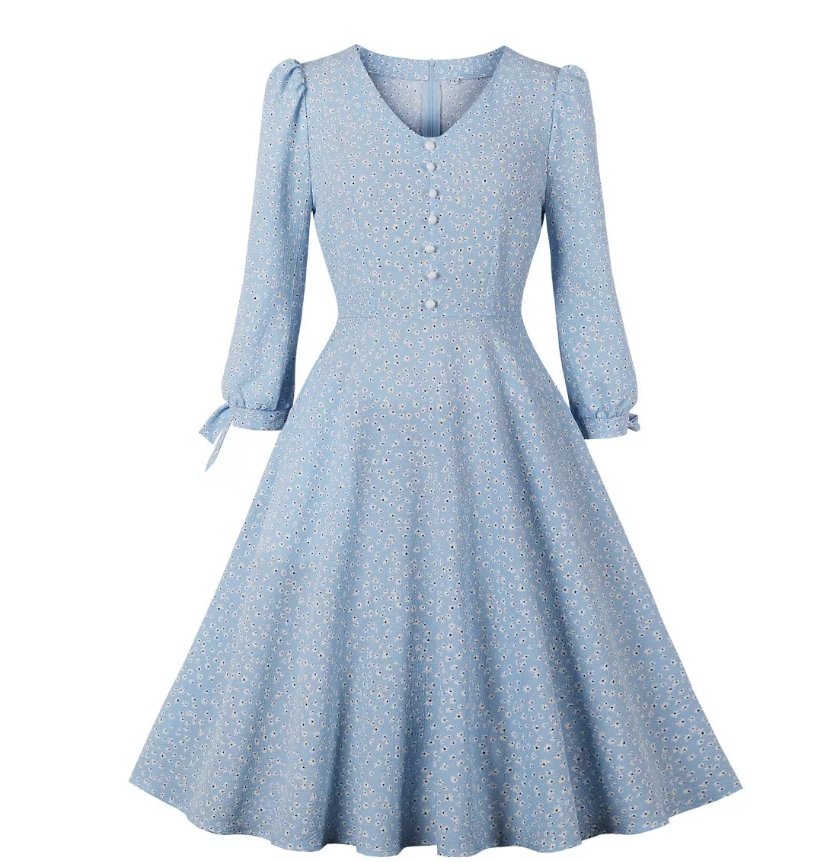 Blomstret Boho lang vintage kjole