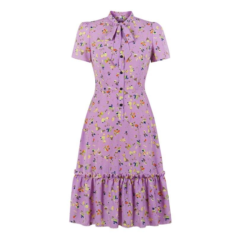 Lavender Short Sleeve Vintage Dress
