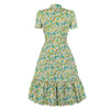 Green Short Sleeve Vintage Dress