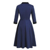 Navy Long Sleeve Vintage Dress