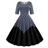 1950s Blue Polka Dot Bustier Dress