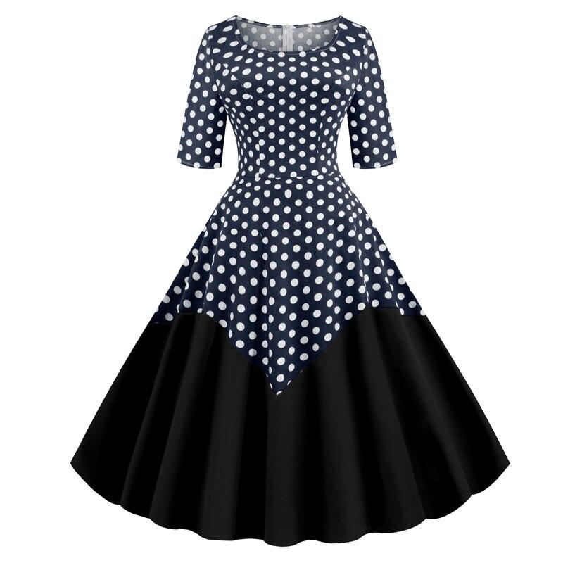 1950s Blue Polka Dot Bustier Dress