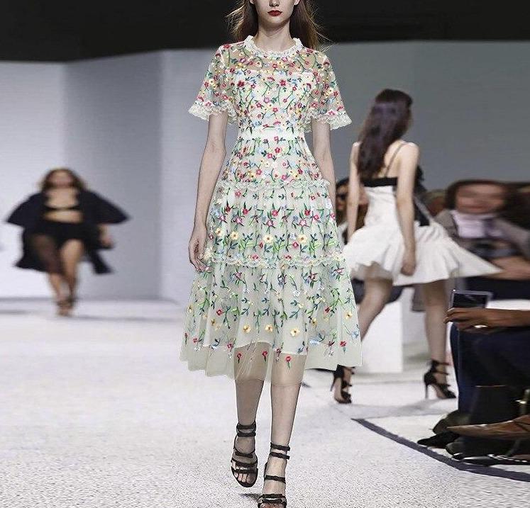 White Modern Vintage Dress