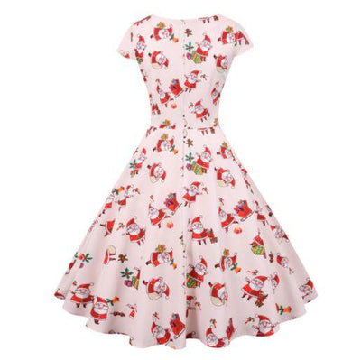 Pink Plus Size Christmas Vintage Dress