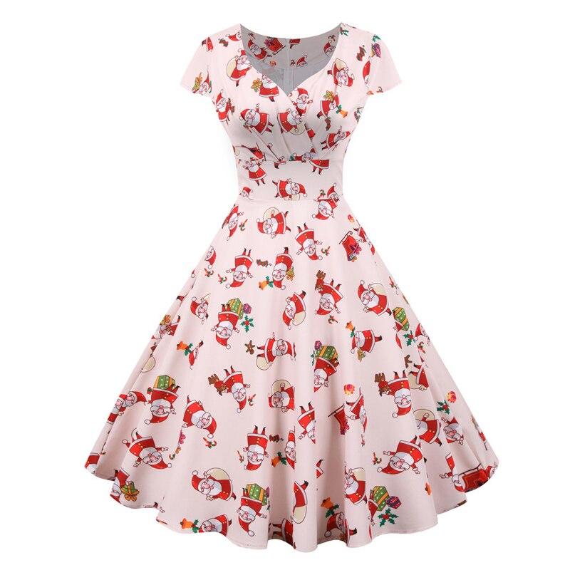 Pink Plus Size Christmas Vintage Dress