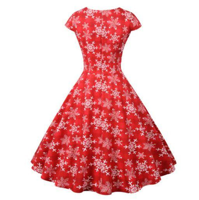 Red Plus Size Christmas Vintage Dress