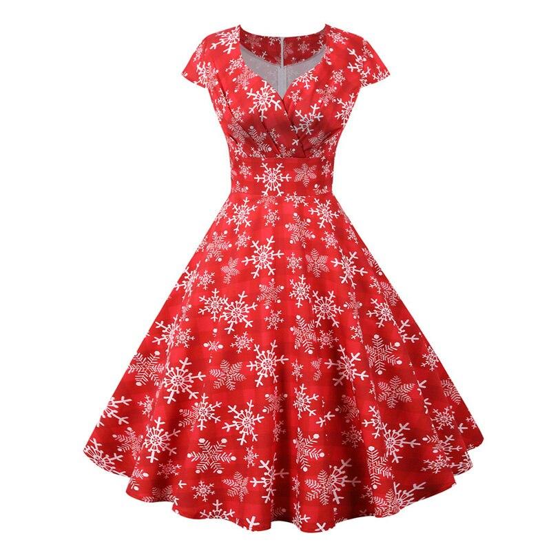 Red Plus Size Christmas Vintage Dress