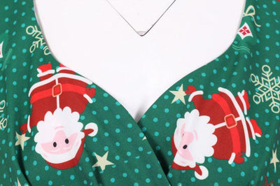 Green Plus Size Christmas Vintage Dress