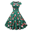 Green Plus Size Christmas Vintage Dress