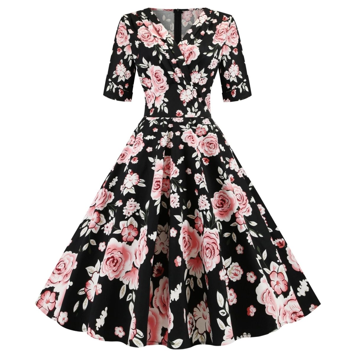 Black Roses Vintage Dress