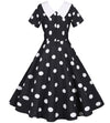 Black Vintage Dress With White Dots