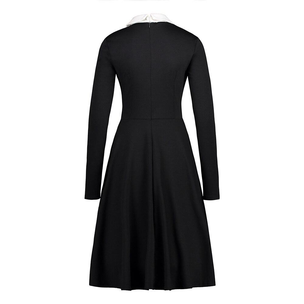 Black Vintage Dress With White Collar
