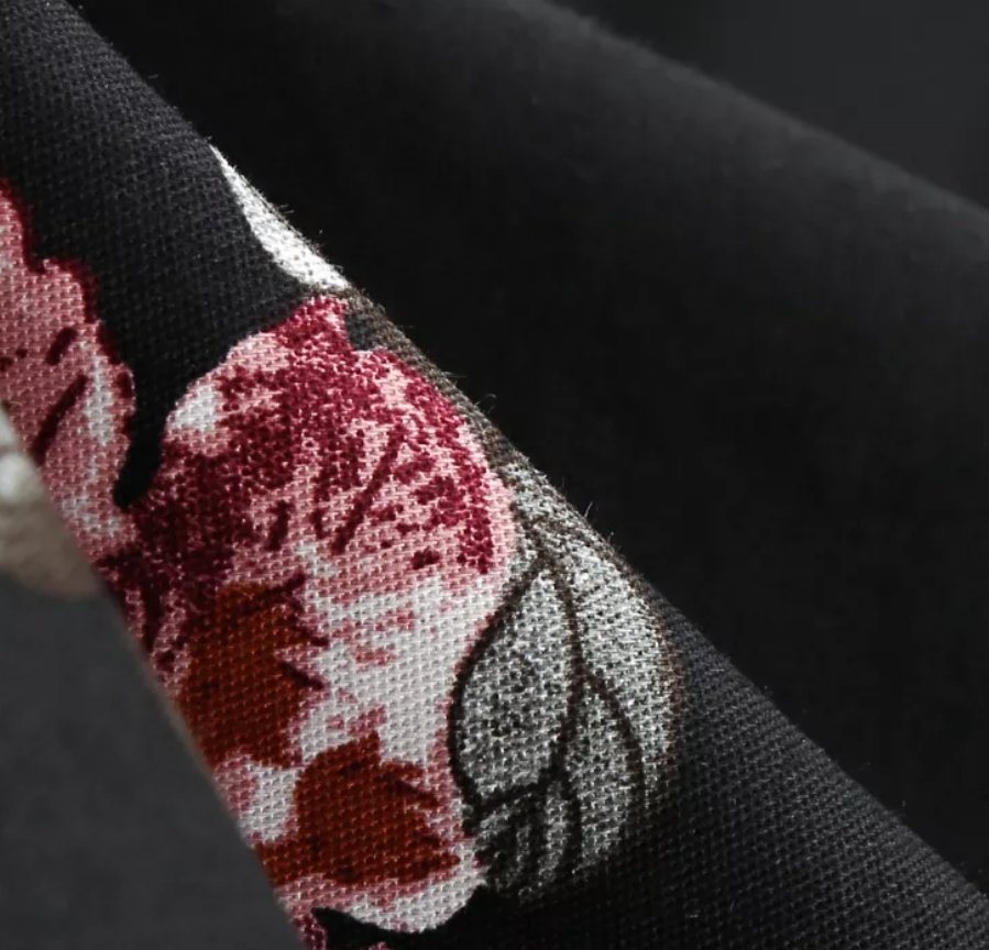 Vintage Black Turndown Collar Dress