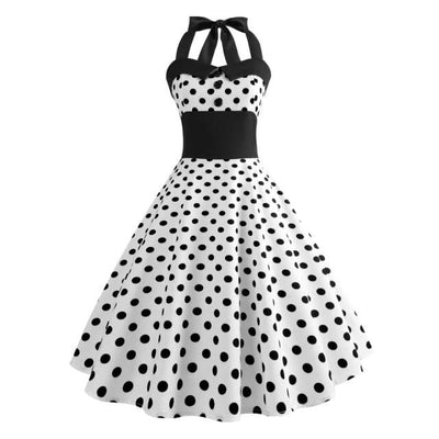 Vintage Dress - Pin-Up White Polka Dot