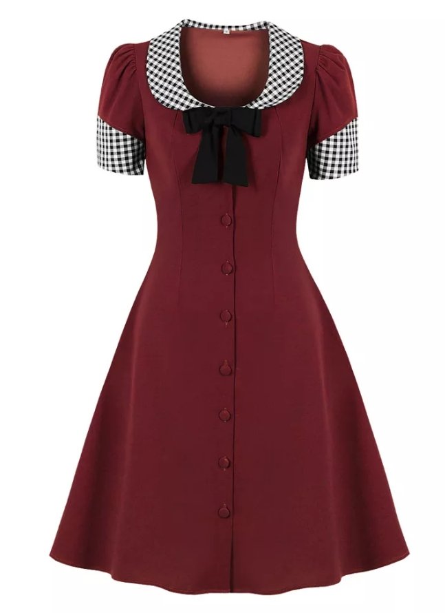 Checkered Vintage Pin Up Dress