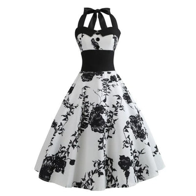 Black Flowers Vintage Pin-Up Dress