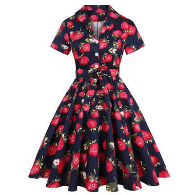 Strawberry Pin Up Vintage Dress
